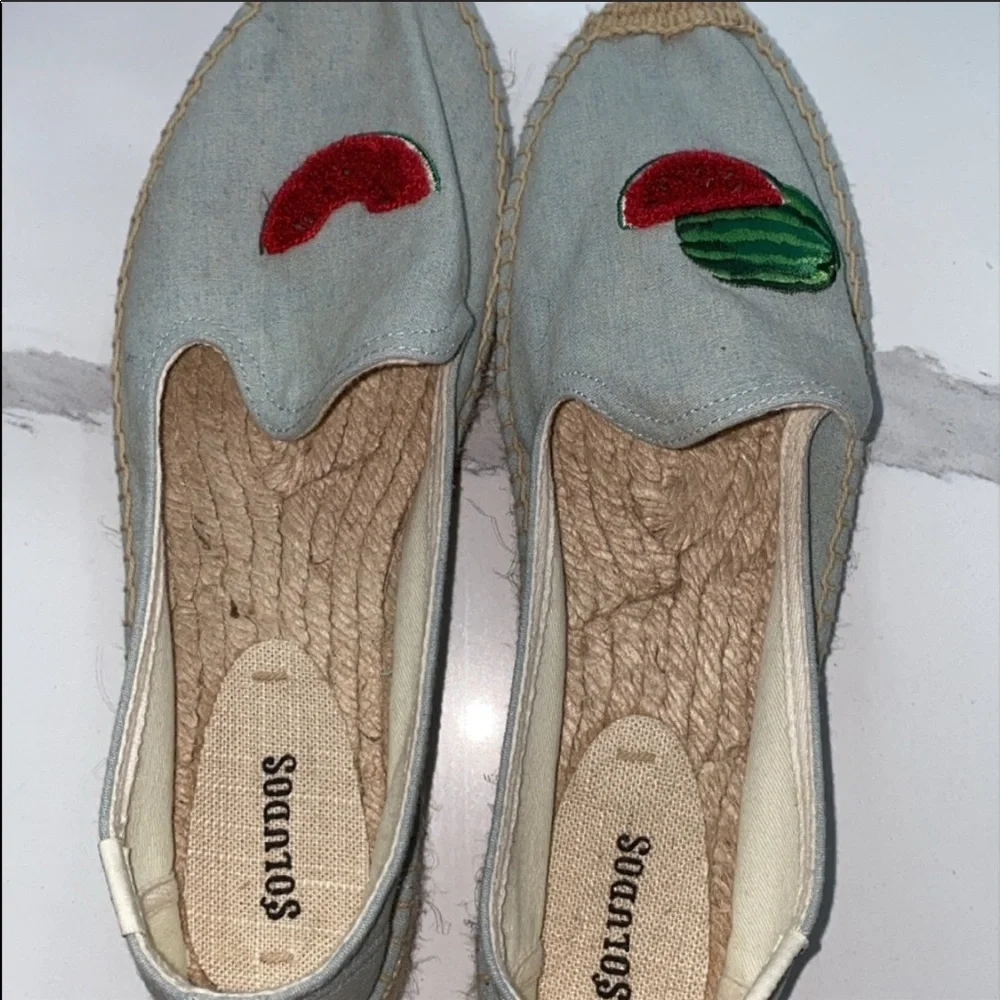 SOLUDOS WATERMELON SHOES 🍉 BLUE ESPADRILLES 9.5 NEW